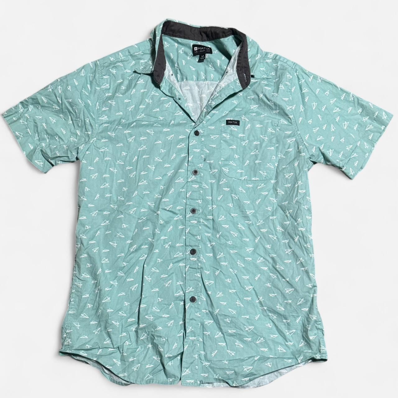 Matix Light Medium Size Blue Button-Down T Shirt